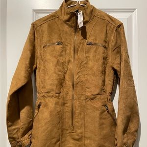 Banana Republic Suede Brown Dress with front Zipper